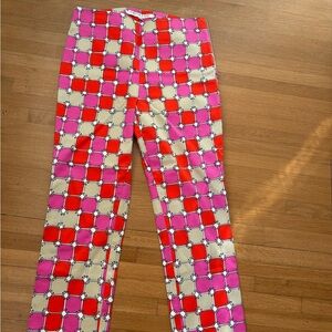 Trina Turk Pink and Red Geometric Pants